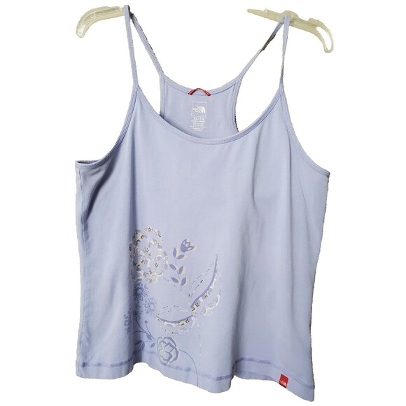 The North Face Purple Floral Racerback Cami Tank Top w/Shelf Bra Size XL - Picture 1 of 9